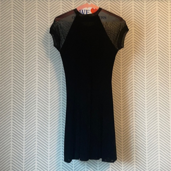 Theyskens Theory Black Velvet & Mesh Mini Dress 🖤✨ - Picture 4 of 5